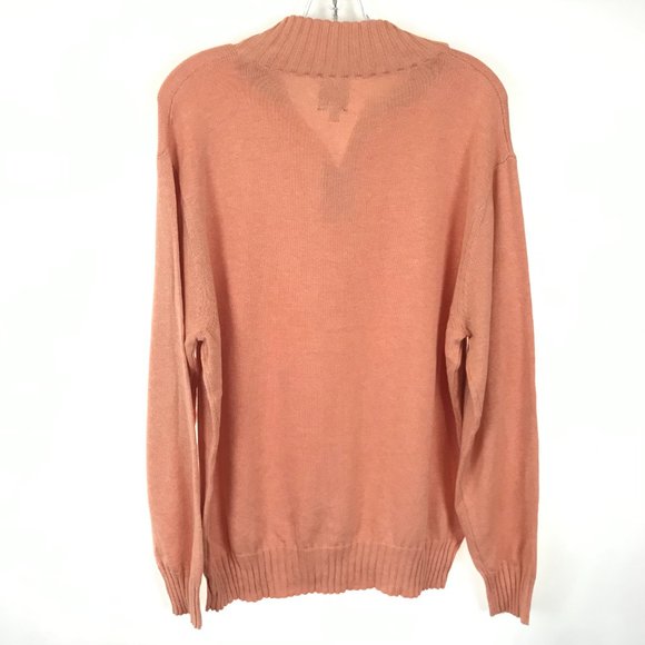 NWOT Mens Size Large or XXL Bills Khakis Orange Quarter Zip Pullover Sweater NEW - Picture 3 of 3